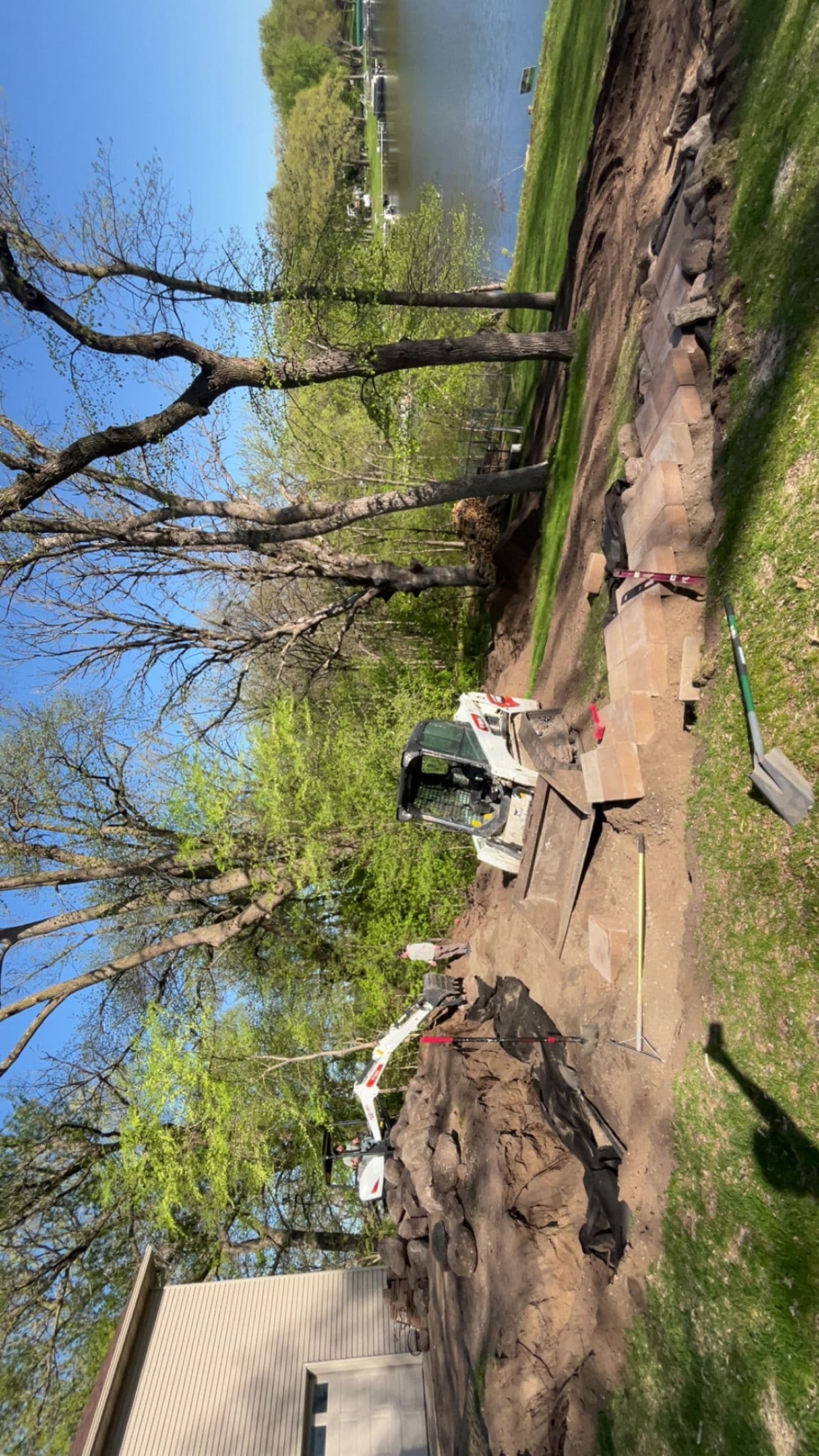 Gallery photos for Boulder Wall and Natural Stone Steps for Lakefront Access: Image #2