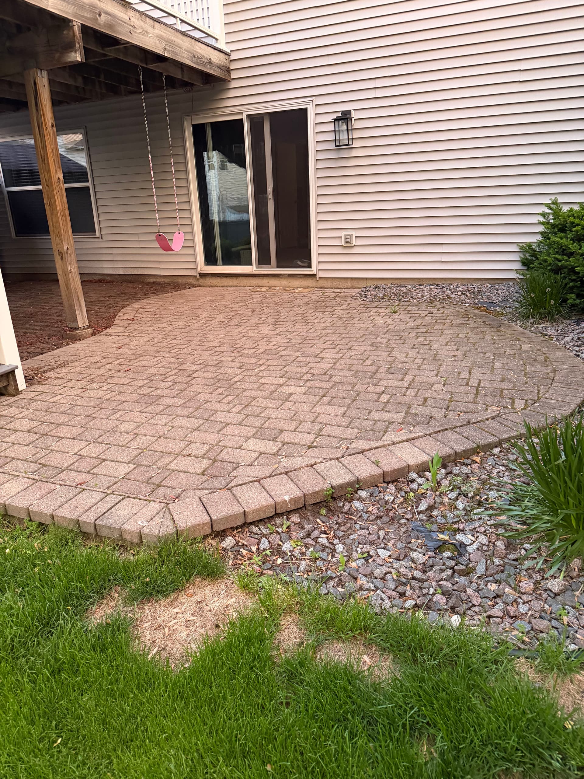 Gallery photos for Muddy Backyard Gets Stamped Concrete, Fresh Sod, and Proper Drainage: Image #3