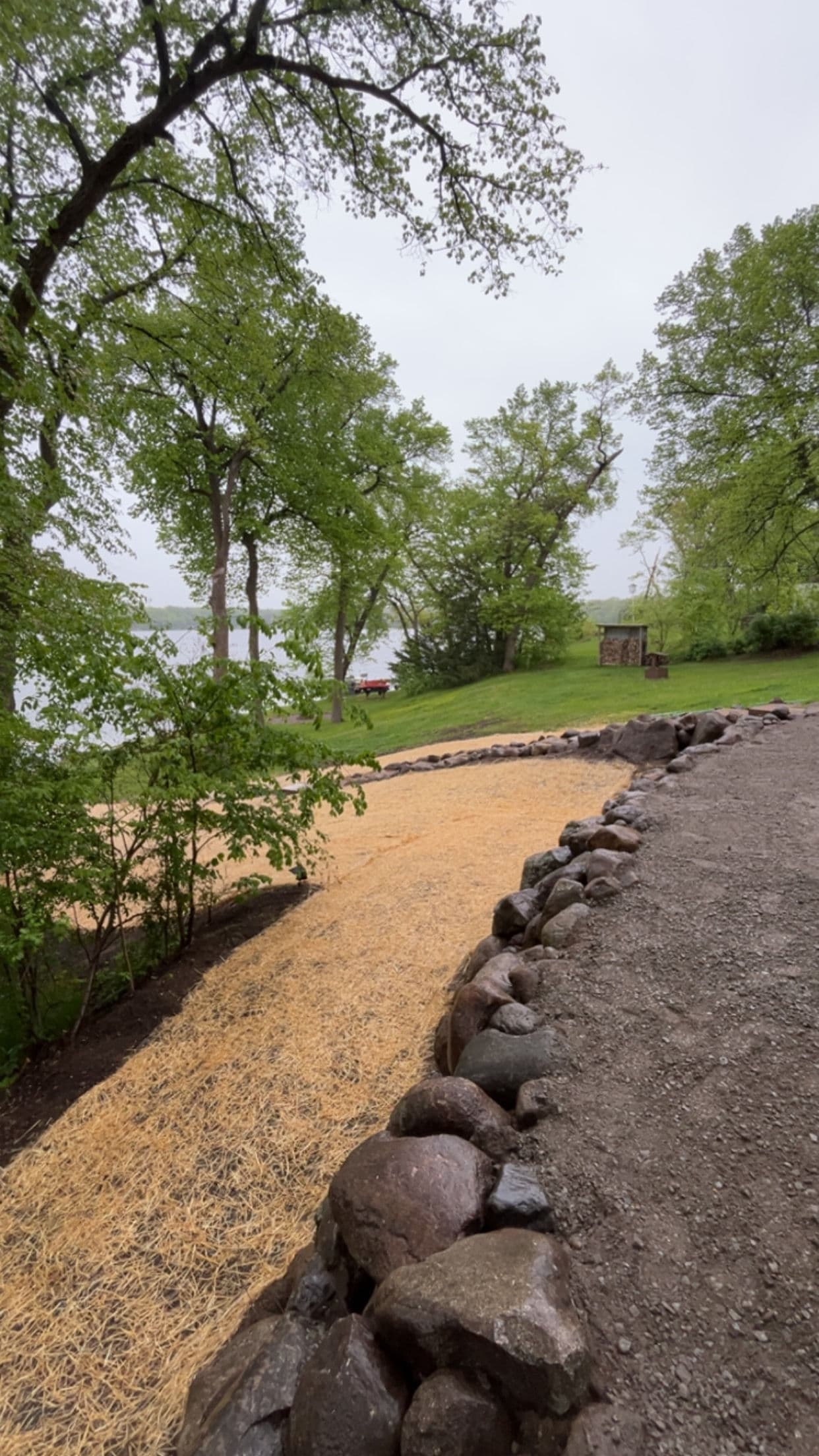 Gallery photos for Boulder Wall and Natural Stone Steps for Lakefront Access: Image #3