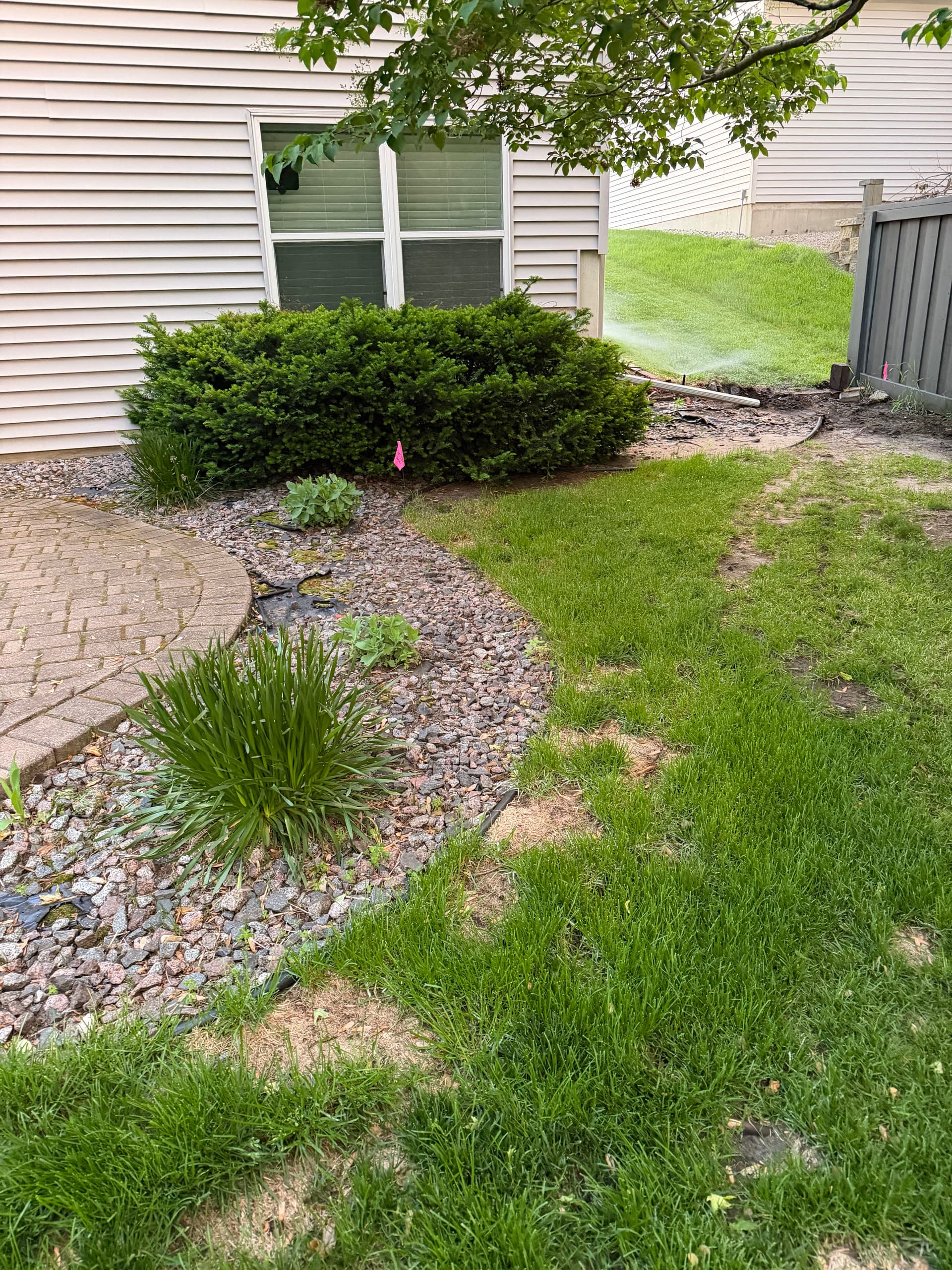 Gallery photos for Muddy Backyard Gets Stamped Concrete, Fresh Sod, and Proper Drainage: Image #4