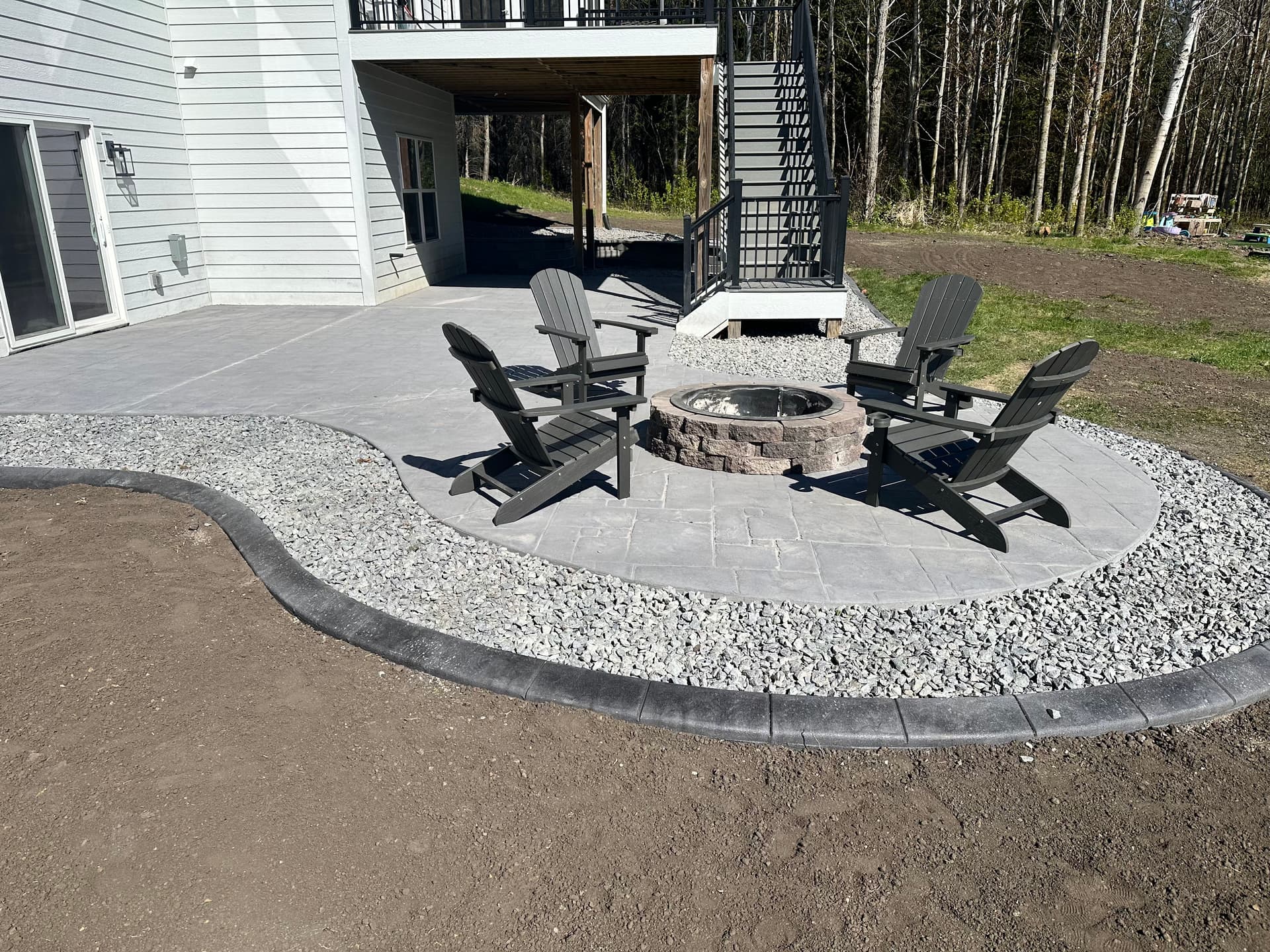 Gallery photos for Muddy Slope to Stamped Concrete Patio with Fireplace in Prior Lake: Image #8