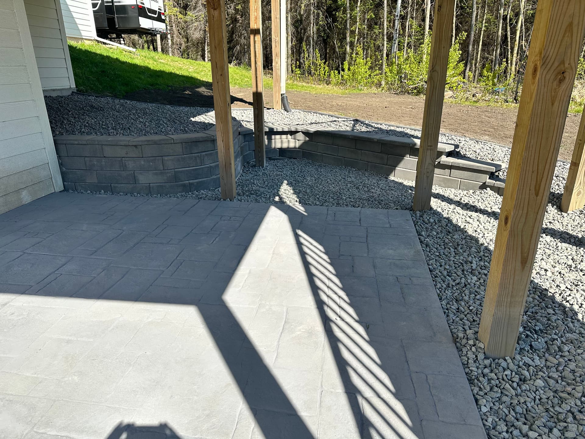 Gallery photos for Muddy Slope to Stamped Concrete Patio with Fireplace in Prior Lake: Image #6