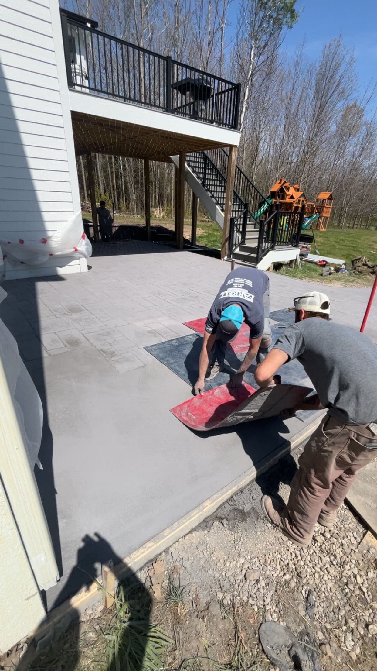Gallery photos for Muddy Slope to Stamped Concrete Patio with Fireplace in Prior Lake: Image #9